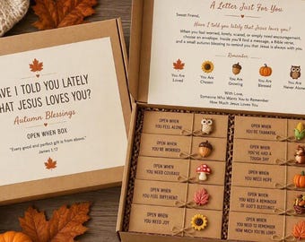 Autumn Blessings Open When Box | Kids Encouragement Letters, Faith Tokens, Bible Verses