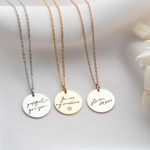 Actual Handwriting Necklace Kids Handwriting Jewelry Memorial Keepsake Signature Necklace CHRISTMAS Gift for Mom / Grandma / Wife
