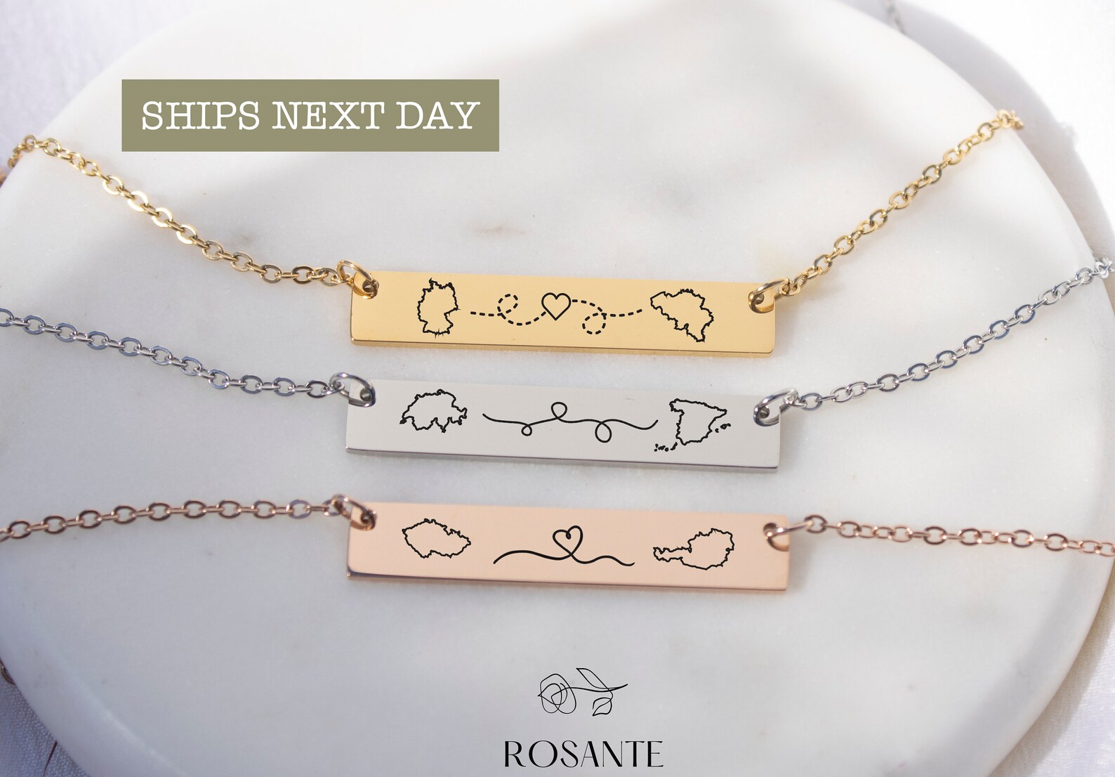 16. Personalized Country Outlines Necklace