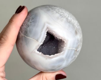 Stunning, High Quality, Banded Druzy Agate Sphere