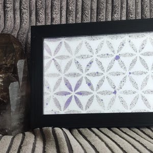 6x4&quot; framed stencil print. sacred geometry Flower of life SMALL FRAMED PRINT wall art sacred geometry 6x4” photo