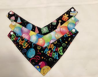 It's My Birthday Cat Bandana, Snap Closure