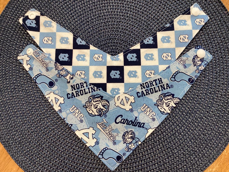 UNC Chapel Hill Tarheels Cat Bandana, Plastic Snap Closure image 1