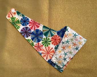 Reversible Cotton Cat Bandana, Snap Closure