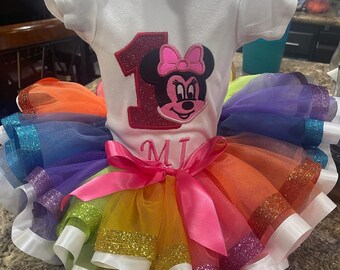 Minnie inspired 1st birthday tutu outfit