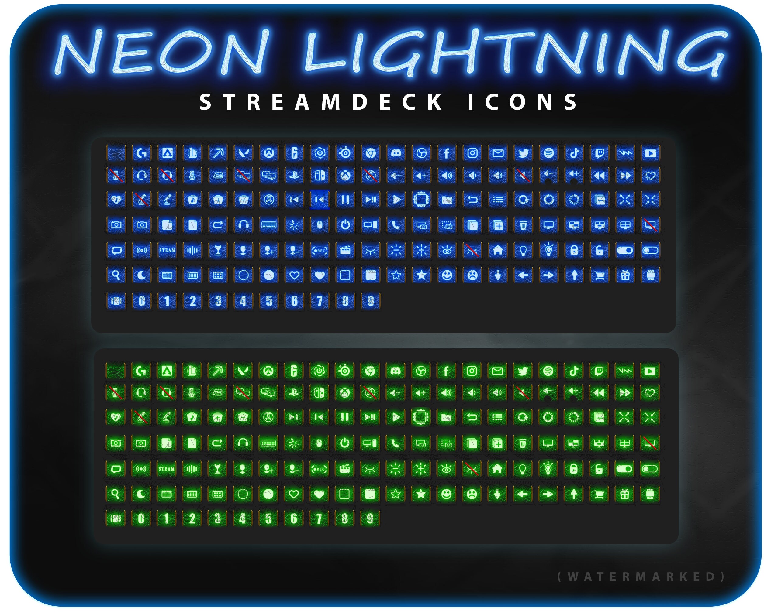 Neon Lightning Streamdeck Icon Set 570 - Etsy