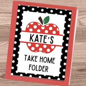 Student Take Home Folder Polka Dot Theme