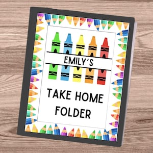 Student Take Home Folder Cover Crayon Theme