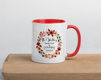Mug with Color Inside, Mug for wedding gift with Personalised Message