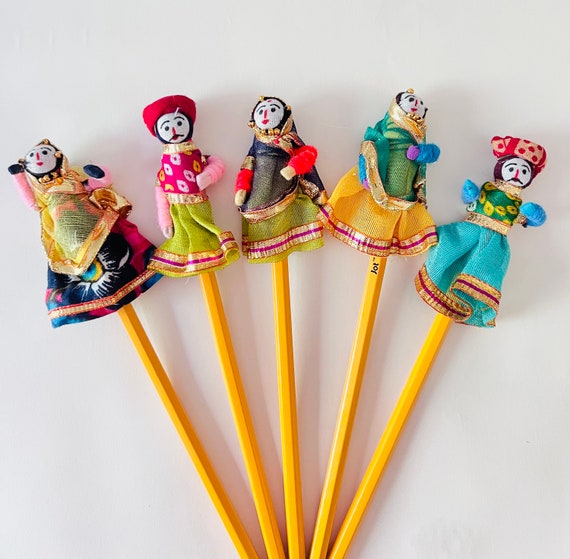 Kids Pencils, Gifts for Kids, Kids Party Favor, Kids Birthday Gift, Puppet  Show Pencil, Indian Dolls, Kids Return Gifts Classroom 