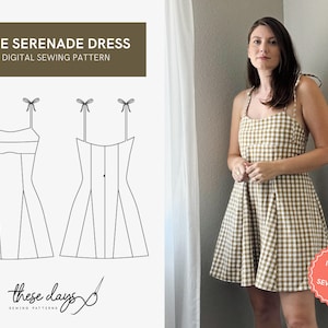 The Serenade Dress | Sizes 00-30 | Mini Godet Dress Digital Sewing Pattern