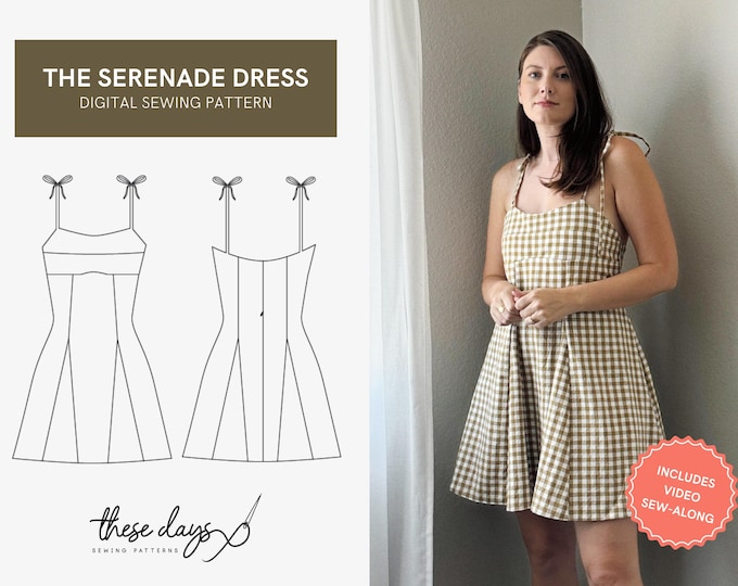 Ruby Godet Mini Dress Digital Pdf Sewing Pattern // UK Size 6-20 // XS ...