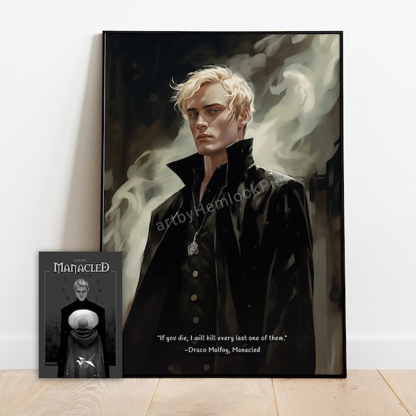 Poster portrait de Draco Malfoy, MOTARDÉ par SenLinYu | Téléchargement numérique, oeuvre d'art murale, livres, BookTok, Fan Fiction, A03, Dramione