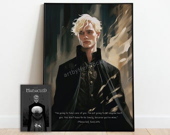 Cartel de retrato de Draco Malfoy, MANACLED por SenLinYu / Descarga digital, Arte de pared, Libros, BookTok, Fan Fiction, A03, Dramione