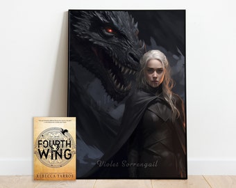 Fjärde vingen Violet Sorrengail konstaffisch | Dragon Rider fan art (digital nedladdning)