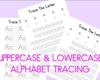 Alphabet Tracing Worksheets PDF | Letter Tracing Preschool Activity | Kindergarten Homeschool Handwriting Practice | Instant Download