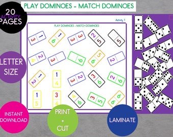 Match the Dice Numbers Problem Solving Preschool Math Educational ...