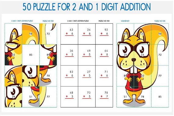 Basic Math: Adding 1 & 2 Digit Numbers [DVD](中古品) Addition Animal Puzzles, 2 and 1 Digit, Set of 50 (digital
