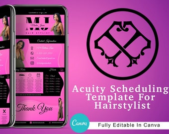 Acuity Website | Acuity Scheduling Template Hair Stylist | Canva Compatible | Acuity Scheduling Template Hair Stylist
