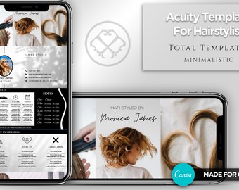 Acuity Website | Acuity Scheduling Template Hair Stylist | Canva Compatible | Acuity Scheduling Template Hair Stylist