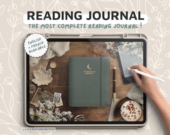 Digital Reading Journal, Green, Dark Academia, Reading Planner, book journal, Bookstagram, Booktok, Hyperlinked journal