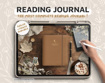 Digital Reading Journal 2024, Brown, Dark Academia, Reading Planner, book journal, Bookstagram, Booktok, Hyperlinked journal