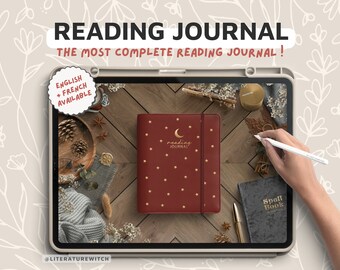 Digital Reading Journal, Gryffy Red, Magical Aesthetic, Reading Planner, book journal, Bookstagram, Booktok, Hyperlinked journal