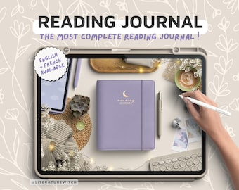 Digital Reading Journal, Purple Lavender, Danish Pastel, Reading Planner, book journal, Bookstagram, Booktok, Hyperlinked journal
