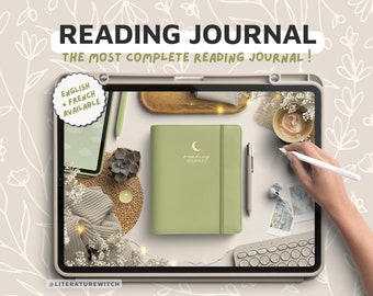 Digital Reading Journal 2024, Light Green, Danish Pastel, Reading Planner, book journal, Bookstagram, Booktok, Hyperlinked journal