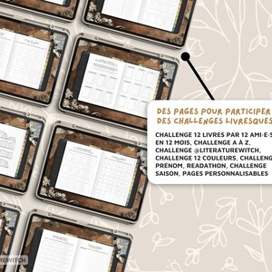 May include: Printable digital planner pages for book reading challenges.  The pages include a 12 books in 12 months challenge, a book challenge from A to Z, a 12 color challenge, a readathon challenge, and a challenge by season.  The pages are customizable.