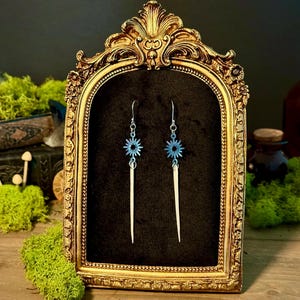 Stingray barb silver earrings, animal bone jewelry, oddity jewelry