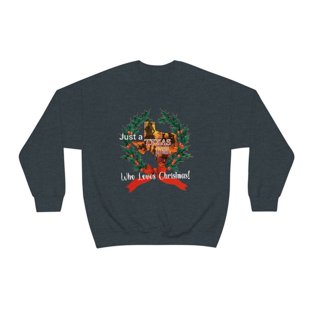 YourTees Just A Girl Who Loves Christmas Sweatshirt - Women's Holiday Graphic Pullover, Cozy Cotton Blend - View #8