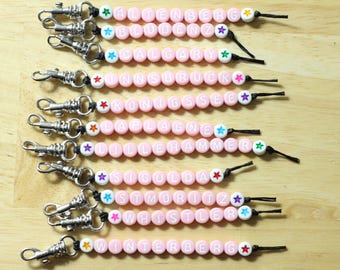 Pink Sliding Track Keychains