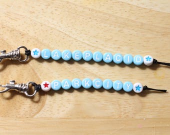 Light Blue Sliding Track Keychains