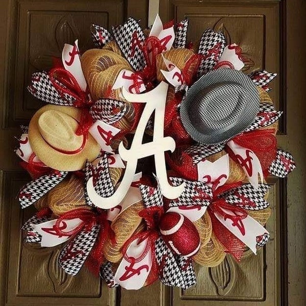 Alabama Deco Mesh Wreath/ Door Decor/ Door Wreath/ Alabama wreath/College/State Wreath/ Graduation Gift