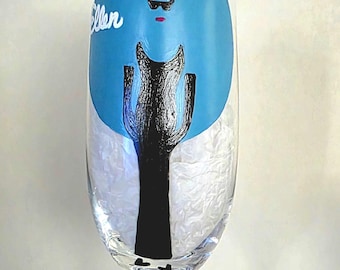 Hand Painted Breakfast at Tiffany's Champagne Glasses, Graduation Gift/Class of 2026/Graduation Tea