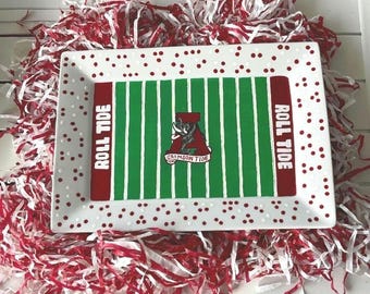 Alabama Crimson Tide Hand-Painted Ceramic Serving Platter (10x14)