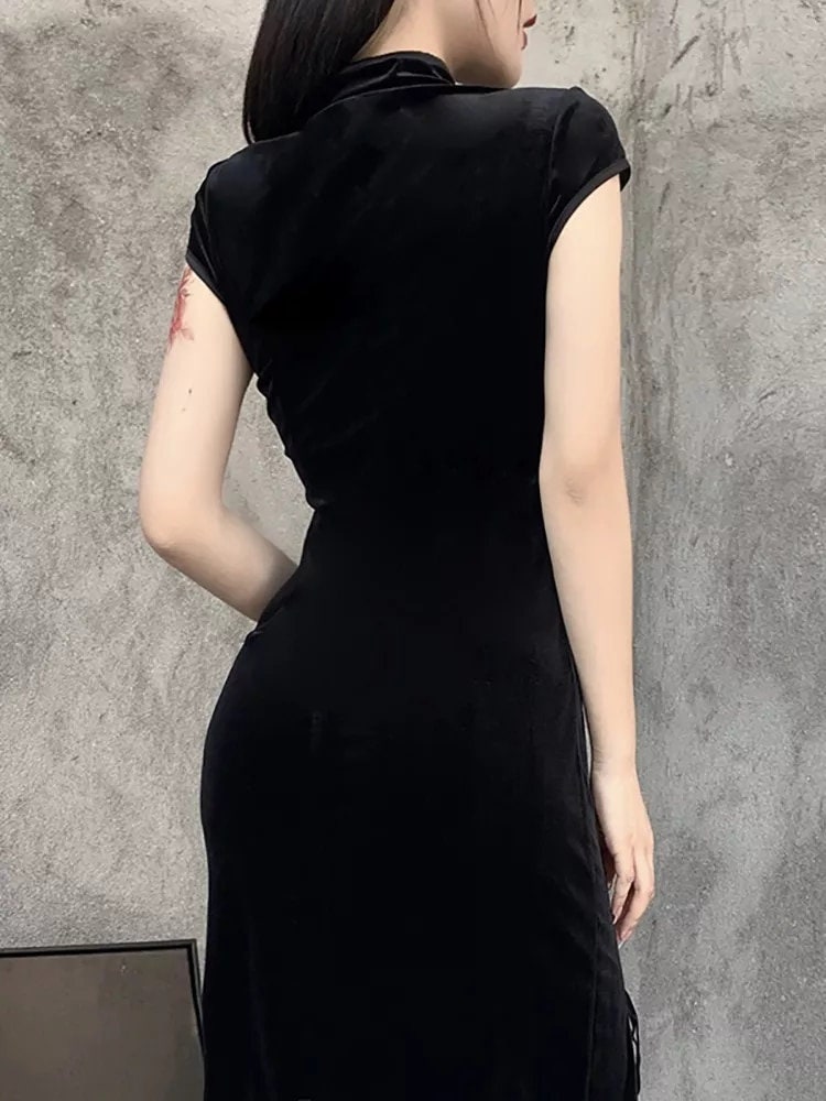 Old Money Soiree Vintage Style A Line Bandage Mini Dress Black