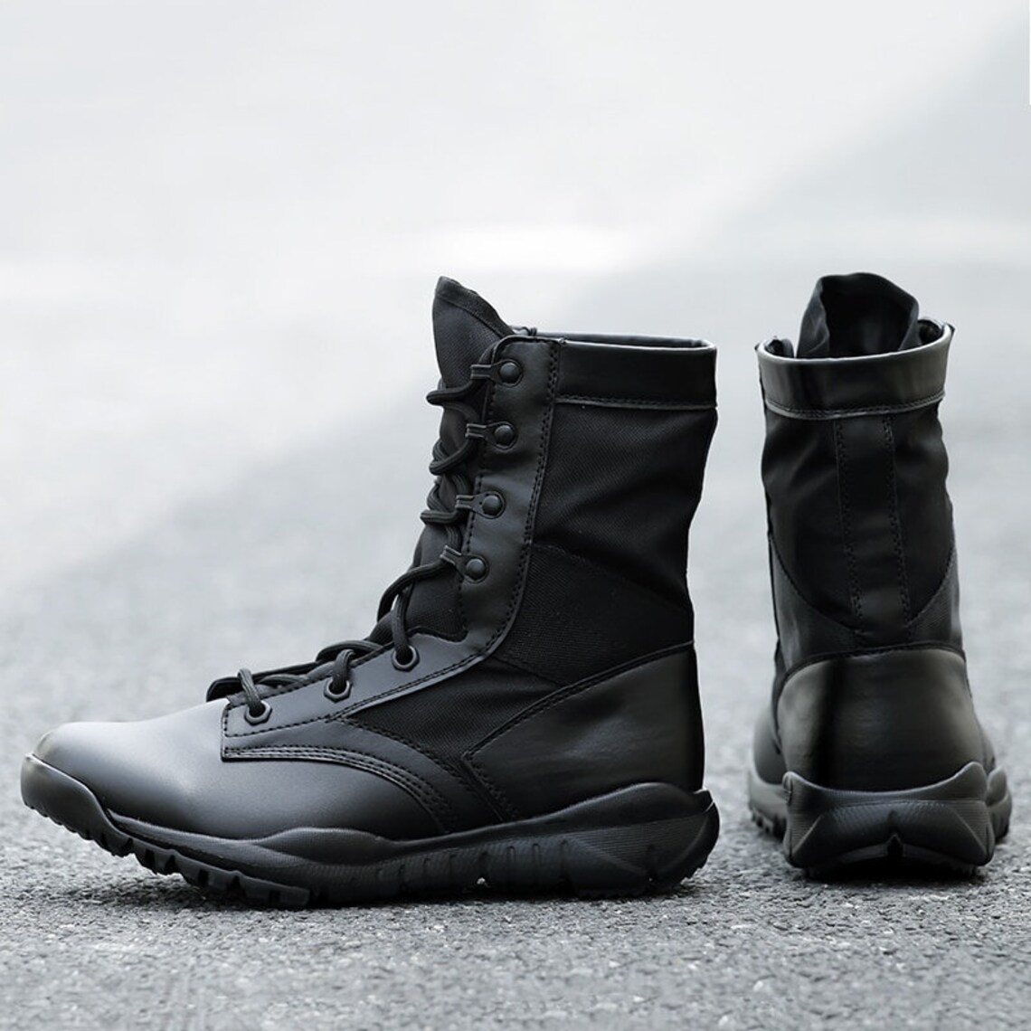 mens black military boots