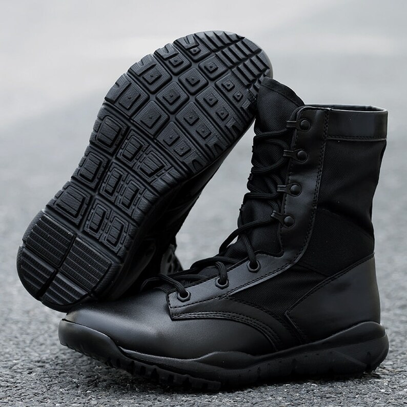 mens black military boots