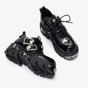 Men and Women Punk Leather Retro Boots Metal Niche Design - Etsy