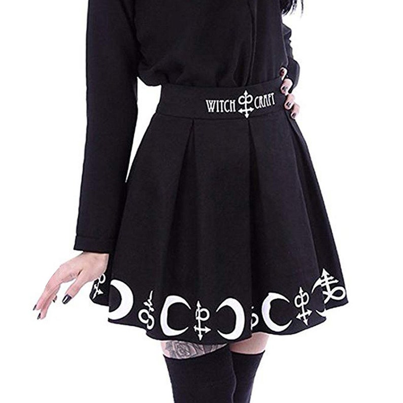 Cast a Spell in This Gothic Moon Skirt Witchy Pleated Mini - Etsy