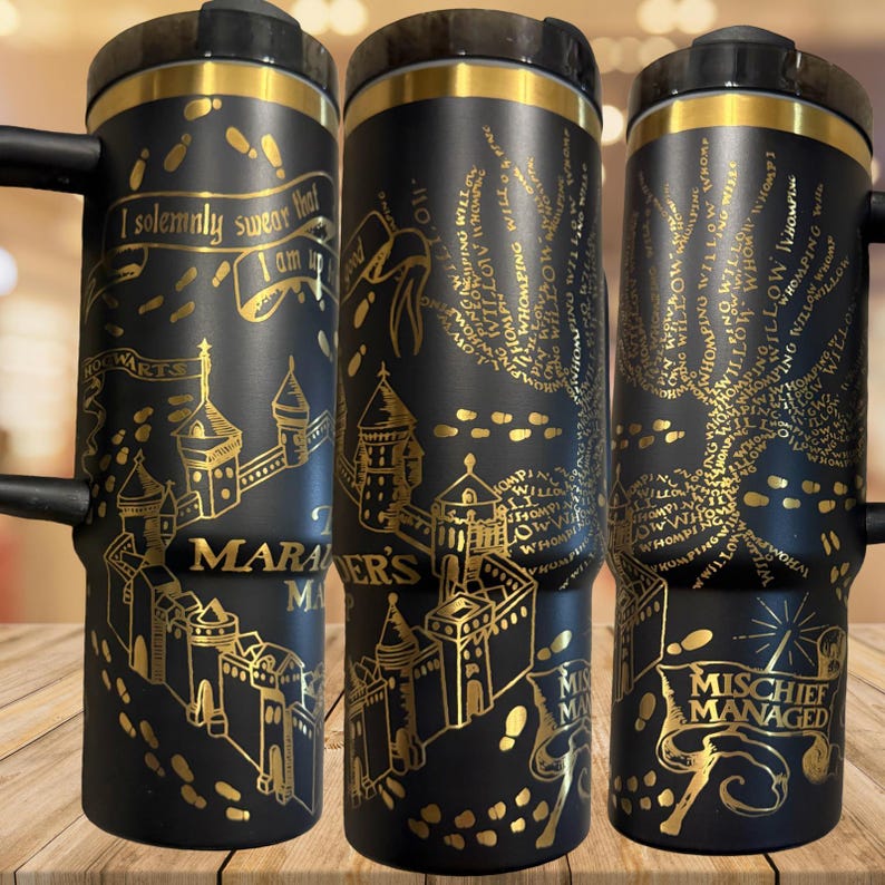 Marauder's Map Tumbler: Stainless Steel Harry Potter Design, 20-40oz - Owala Tumbler Available immagine 11