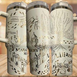 Marauder's Map Tumbler: Stainless Steel Harry Potter Design, 20-40oz - Owala Tumbler Available immagine 15