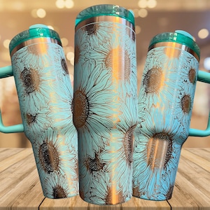 Sjabloon voor bekerverpakking: zonnebloemontwerp (past voor bekers van 20-40 oz)