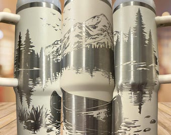Lake Canoe Outdoors Tumbler: Laser Engraved Stainless Steel, 20-40oz - Owala Tumbler Available