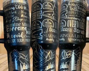 Bekermap ADHD vader: naadloos omslagontwerp - gravure van 20-40 oz