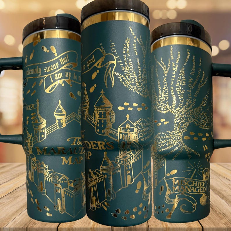 Marauder's Map Tumbler: Stainless Steel Harry Potter Design, 20-40oz - Owala Tumbler Available immagine 9