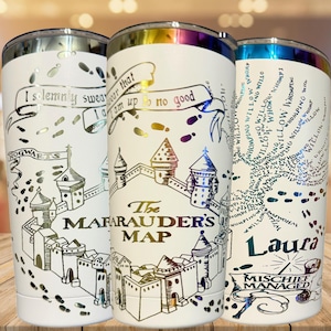Marauder's Map Tumbler: Stainless Steel Harry Potter Design, 20-40oz - Owala Tumbler Available immagine 6