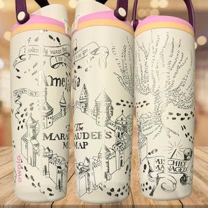Marauder's Map Tumbler: Stainless Steel Harry Potter Design, 20-40oz - Owala Tumbler Available immagine 10